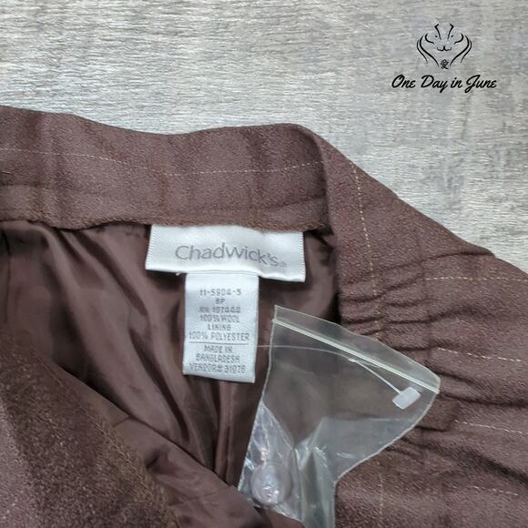 Chadwick's Petite Pin Striped Wool Pants Size 8P - Picture 2 of 6